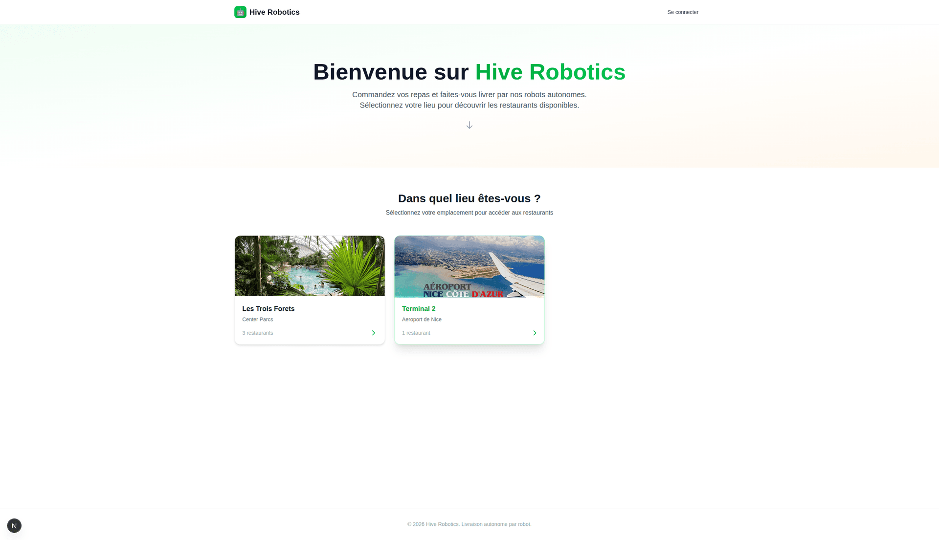 Sélection du lieu de livraison