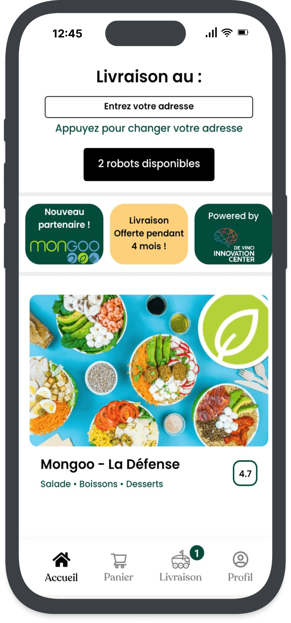 Accueil - 2 robots disponibles